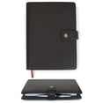 thumbnail image 1 of CASE ELEGANCE Black Full Grain Premium Leather Refillable Journal Cover with A5 Lined Notebook - Scratch-Proof DURA-Leather, 1 of 6