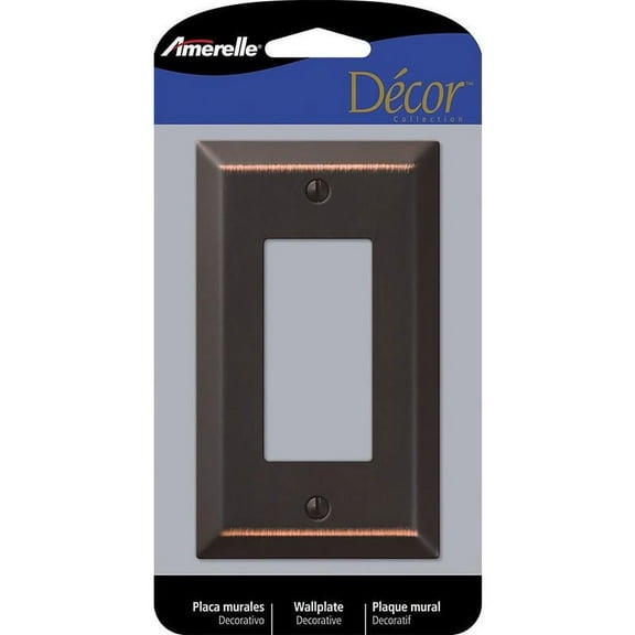 1 Pc, Amerelle Century Aged Bronze 1 Gang Stamped Steel Decorator Wall Plate 1 Pk