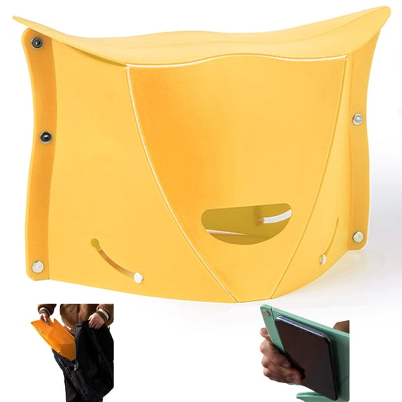 Taburete plegable para exteriores koofull, ligero y portátil, amarillo