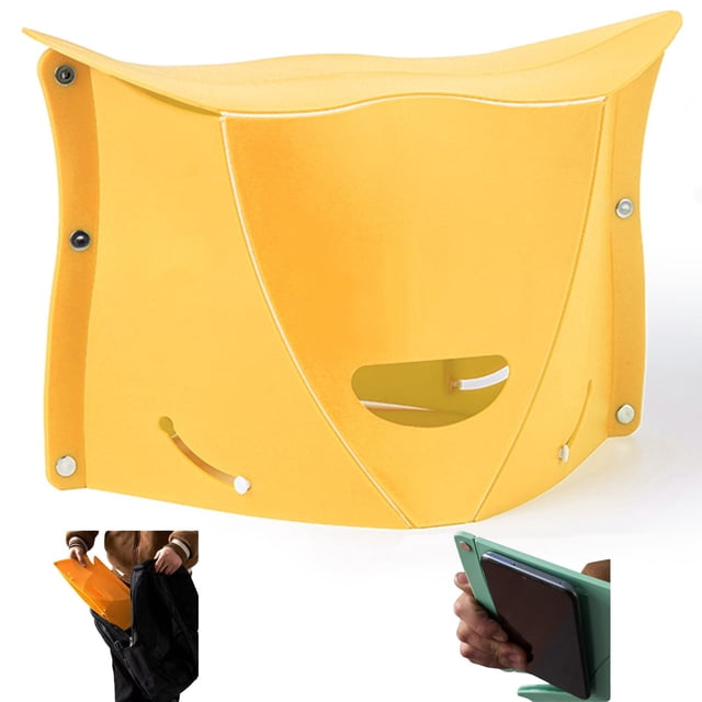Taburete plegable para exteriores koofull, ligero y portátil, amarillo