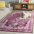 thumbnail image 5 of SAFAVIEH Tucson Rorie Medallion Machine Washable Area Rug, Burgundy/Pink, 4' x 6', 5 of 13