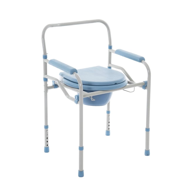 GAMBIMEDIC Silla De Baño Comodo De Acero Plegable Fija Incluye Cubeta