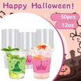 thumbnail image 3 of JJEAN-50 Pcs 12 Oz Pink and Green Disposable Cups Halloween Pink Green Witches Plastic Party Cup Clear Glasses for Coffee Juice Drink Party Supplies, 3 of 4