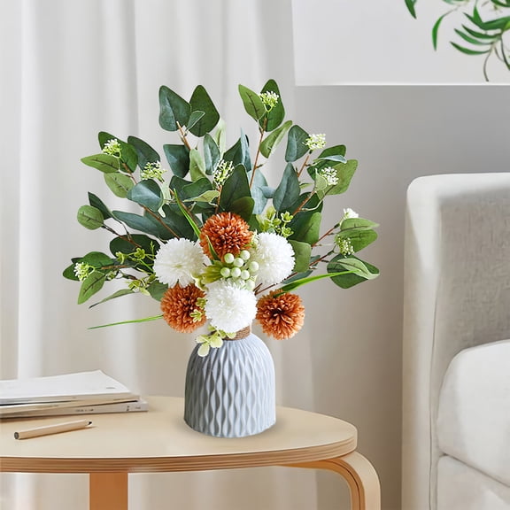 Artificial Flower Bouquet 17.7in Floral Stems for Vase Arrangements Home Decor Table Centerpiece No Maintenance Colorful Silk Flowers Multicolor