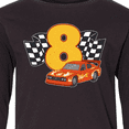 thumbnail image 4 of Inktastic Number Eight Race Car Long Sleeve Youth T-Shirt, 4 of 5
