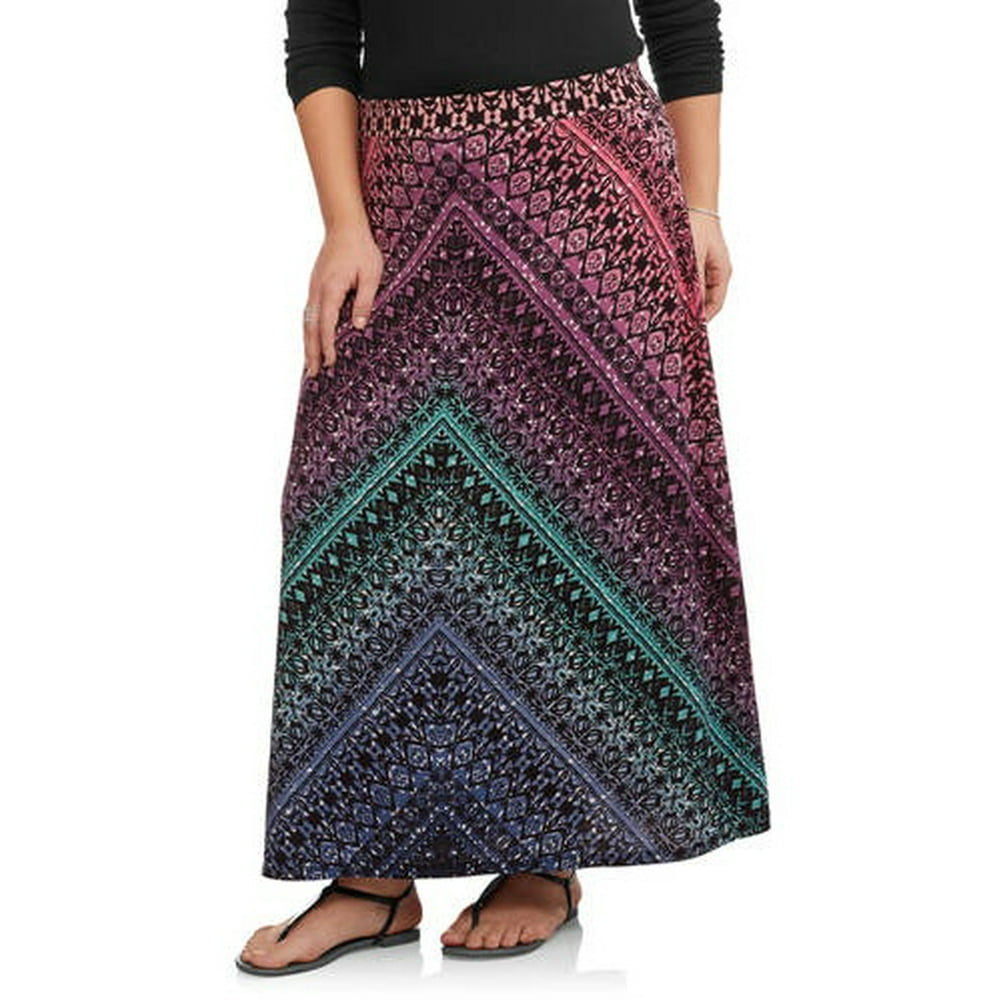 Faded Glory - Women's Plus Maxi Skirt - Walmart.com - Walmart.com