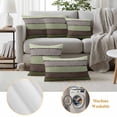 thumbnail image 6 of Sage Green Wooden Outdoor Waterproof Pillow Covers, Grey Stripe Gradient Country Rustic Decorative Square Throw Pillowcase Sofa Cushion Sham for Patio/Couch/Chair, 16"x16" 2 Pack, 6 of 8