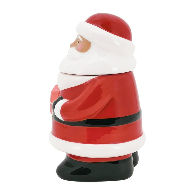 Santa's Cookies Glass Cookie Jar ~ Made in the USA