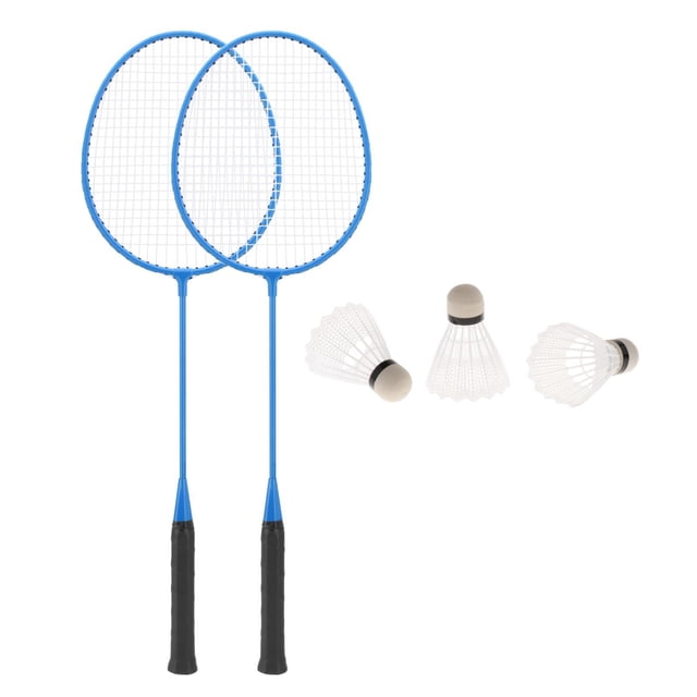 Baohd 2Pcs Badminton Rackets with 3 Nylon Badminton Racquets Training Pink Family Balls Blue 67cm