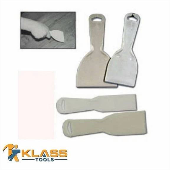 4 Piece Plastic Putty Knife Set, 1-1/2", 2", 3", 4" By Klasstools