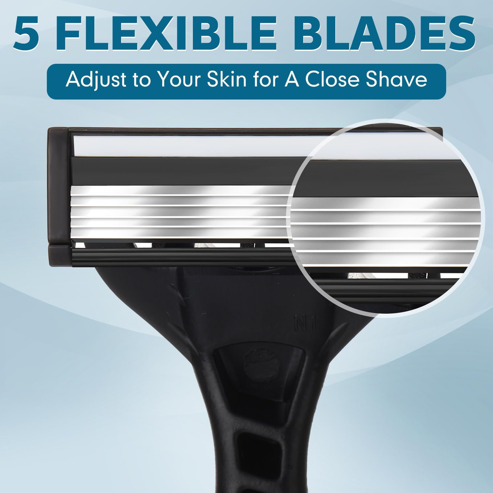 36 Pcs Men's Disposable Razors,Bulk 5-blade Blade Razors for Men Set for a Smooth and Comfortable Shave