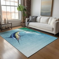Addison Rugs Mayfield Washable Coastal Sailfish Bermuda Rectangle Rug, 10' x 14'