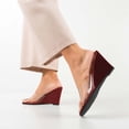 thumbnail image 4 of XYD Women Clear Square Open Toe Sandal Wedge High Heel Slip On Backless Mule Walking Comfy Slide Shoes Size 7 Red, 4 of 4