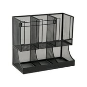 Mind Reader Multipurpose Countertop Organizer, Office Breakroom and Desktop Storage, Metal, Black