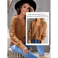 thumbnail image 5 of STARVNC Women Solid Color V Neck Lace Stitching Buttons Long Sleeves Sweater, 5 of 7
