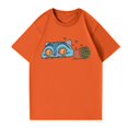 thumbnail image 4 of Pop cazadora para niña Boys Girls Fashion Round-Neck Group Panels T Shirt （Saffron）, 4 of 4