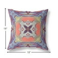 thumbnail image 3 of 18" Purple Orange Geo Tribal Suede Throw Pillow, 3 of 3