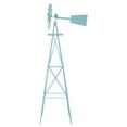 thumbnail image 3 of IVV 8ft Tall Outdoor Metal Windmill w/ Weather Vane for Garden Yard Decoration, Light Blue, 3 of 10