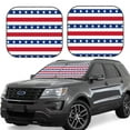 thumbnail image 2 of Bingfone American Patriotic Stars And Stripes Print 2-Piece Sun Shade Front Windshield - Foldable Car Front Window Sunshades For Most Sedans Suv Truck - Medium, 2 of 7