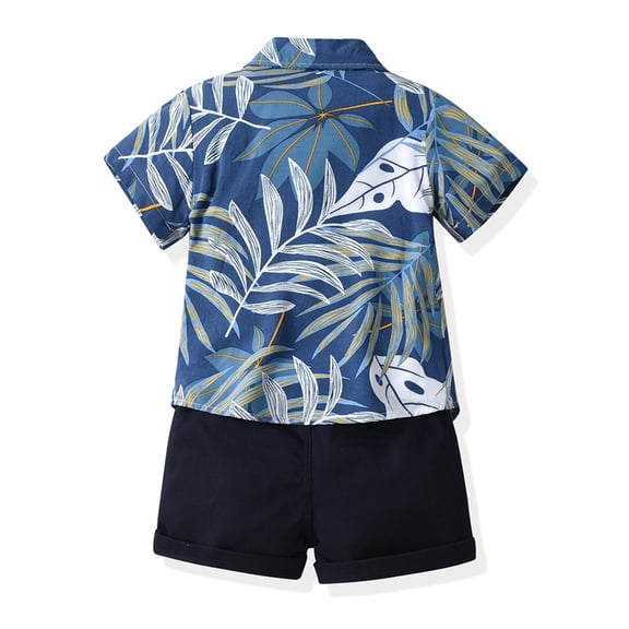 Vedolay Short Set Boys' Shorts Set - 2 Piece Short Sleeve Graphic T-Shirt and Shorts For Little Boys and Toddlers,Blue 12-18 Months
