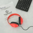thumbnail image 4 of Egghead Heavy-Duty Kids' Headphones with Tangle-Free Fabric Cord for School Classroom Students Kids, 10-Bulk Pack - Red, 4 of 8