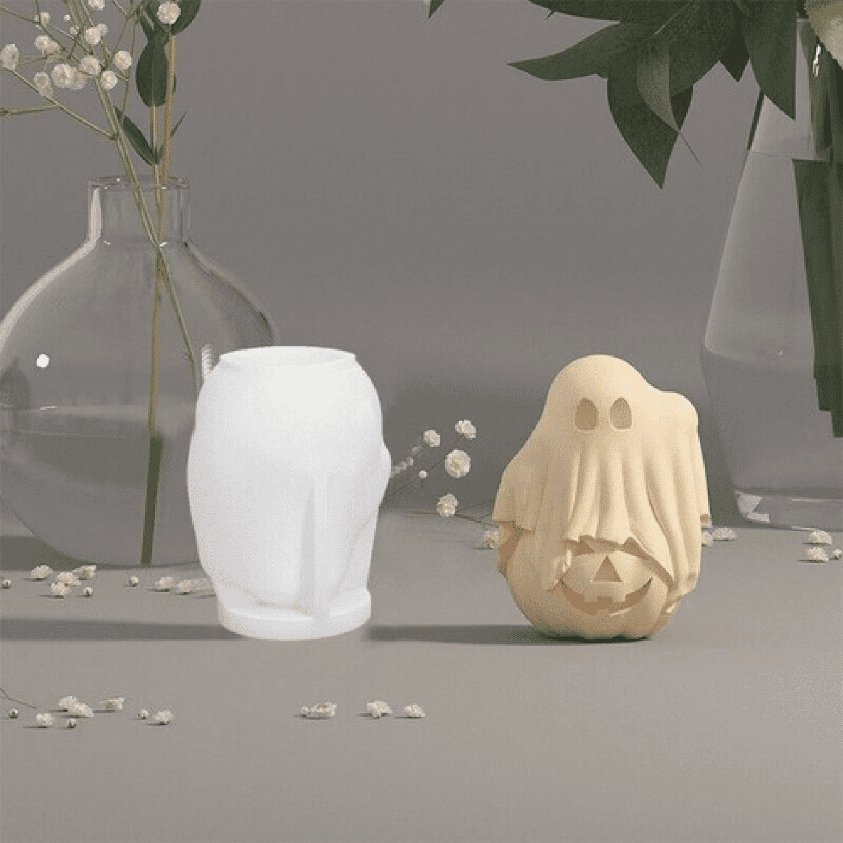 Halloween 3D Ghost Silicone Mold Epoxy Resin Ghost Mould Ghost Candle Mold