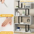 thumbnail image 5 of DWVO 5-Tier S-Shaped Bookshelf, Geometric Bookcase Wooden Z-Shelf Storage Modern Open Shelving, Freestanding Display Bookshelf for Living Room Home Office, Cream White, 5 of 7