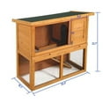 thumbnail image 5 of Pefilos 35" Outdoor Rabbit Hutch with Run, 1 Door Bunny House Wood Small Animal House Pet Cage, Orange, 5 of 7