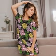 thumbnail image 3 of Easygdp Colorful Roses Camisón de manga corta para mujer, informal, estampado, 3 of 6