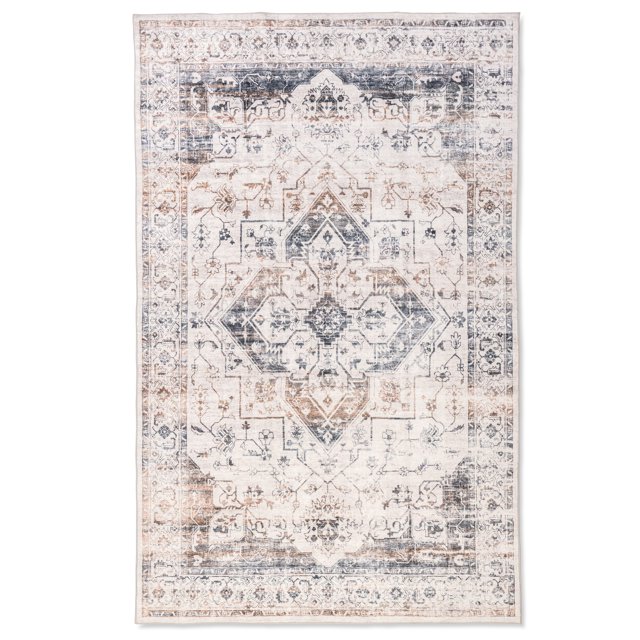 Erbanica Vintage Medallion 5' x 8' ft.Ultra-Soft Machine Washable Rug for Living Room, Bedroom, Home Office | Non Slip, Easy Clean Area Rug