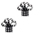 thumbnail image 2 of Yuarrent Cinta con cable de Navidad, adornos de decoración a cuadros de arpillera a cuadros DIY para manualidades, envoltorio de árbol, negro, Blanco negro 15m 2Conjunto, 2 of 6