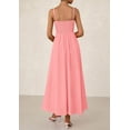 thumbnail image 2 of Vestido largo PRETTYGARDEN para mujer, fruncido, verano, playa, rosa, 2 of 9