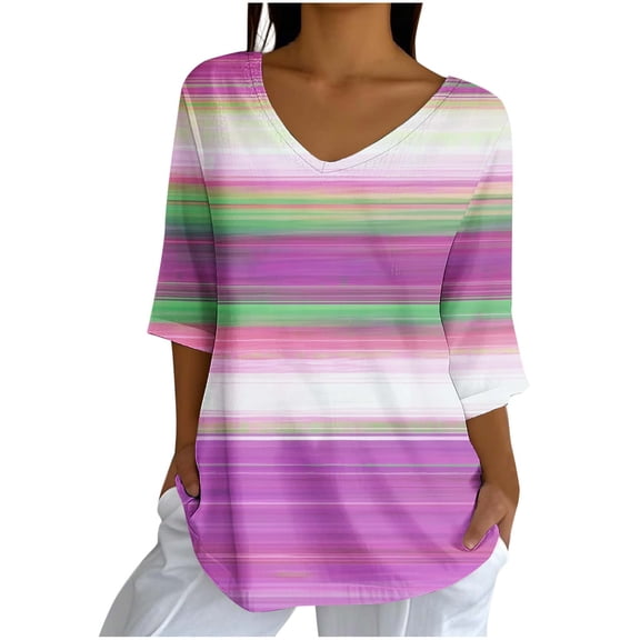 Fall Blouses for Women 2025 Womens Shirts Plus Size Tunic Women 3/4 Sleeve Tops Womens Blouses Plus Size Fall My Reorder List