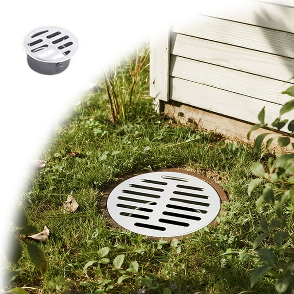 Stainless Steel Round Floor Drain Cover Grate, Outdoor Shower Drain Cover for Yard Balcony Roof Pipe Drainage,Anti-Blocking Sewer Drain Strainer for Bathroom Kitchen Patios