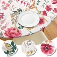 thumbnail image 4 of Pioneer Flower Floral Print Pattern Round Fitted Tablecloth with Elastic Edge,Dining Table Cover Waterproof,Outdoor Round Tablecloth for Camping,Dining,Indoor and Outdoor, 4 of 7