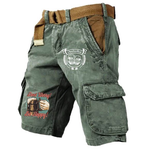 CONZONE Mens Baggy Cargo Shorts Casual Graphic Y2K Elastic Waist Cargo Shorts for Men Lightweight Relaxed Fit Summer Workout Shorts With Pockets