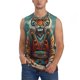 thumbnail image 1 of Fotbe Pond Meditating Tiger Men's Camiseta sin Mangas Estampada para Hombres, Playera Casual para Gimnasio, Entrenamiento, Playa-Medium, 1 of 7