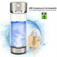 thumbnail image 3 of Portable Hydrogen Water Bottle, Purifier Filter Glass Bottle with Silicone Pad, USB Cable, 420ml Hydrogen Water Ionizer Machine for Office, Travel, and Work, 3 of 7