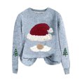 thumbnail image 5 of Tnobhg Women Sweatshirt 3D Santa Hat Printing Round Neck Loose Thick Pulliver Knitted New Year Winter Top Keep Warm Outdoor School Work Sweatshirt, 5 of 8