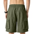thumbnail image 4 of Men's Cargo Shorts Elastic Waistband Drawstring Shorts Relaxed Fit Outdoor Hiking Camo Stretch Big & Tall Camouflage Cargo Shorts with Multi Pockets Quick Dry Bermuda Short,Green XL, 4 of 5