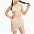 thumbnail image 5 of CAICJ98 Girl's 3 Piece Swimsuits with Cover Up Skirt Halter Triangle Bathing Suits for Girls Bikini Set (11-12 Years,Beige), 5 of 7