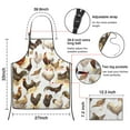thumbnail image 3 of White Chicken Breed Pattern Apron-Garden Aprons for Women with Pockets-Cotton Linen Waterproof Kitchen Cooking Gardening Aprons Adjustable for Kitchen,Cooking,BBQ and Salon 33x27 Inch, 3 of 7