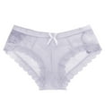 thumbnail image 1 of B91xZ String pour Femmes Invisible Taille Haute Strings Broderie Florale Bikini Culottes, L Gris, 1 of 3