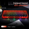 thumbnail image 3 of 61 Keys Mechanical Keyboard, 60% Layout, Hollow Shell in 6 Colors, RGB Backlit, Full N-Key Rollover, Hot-Swappable Linear Red Switch, Backlit PBT Keycaps, 3 of 9