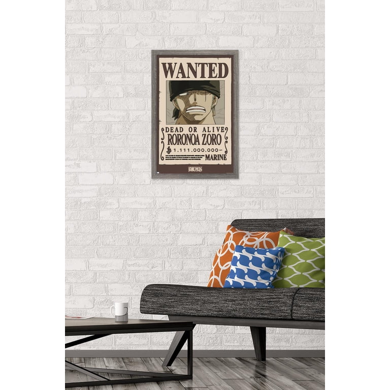 One Piece - Roronoa Zoro Wanted Poster Wall Poster, 14.725
