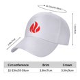 thumbnail image 6 of TEQUAN Peaked Cap Fire Burning Symbols Adult Unisex Adjustable Curved Brim Baseball Cap Hat, White, 6 of 8