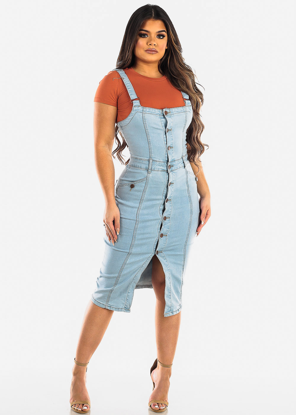 womens sleeveless denim dress
