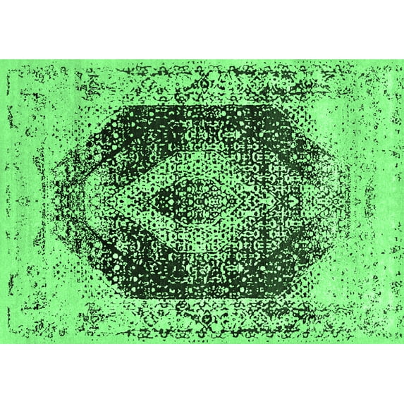Ahgly Company Indoor Rectangle Persian Emerald Green Bohemian Area Rugs, 2' x 5'