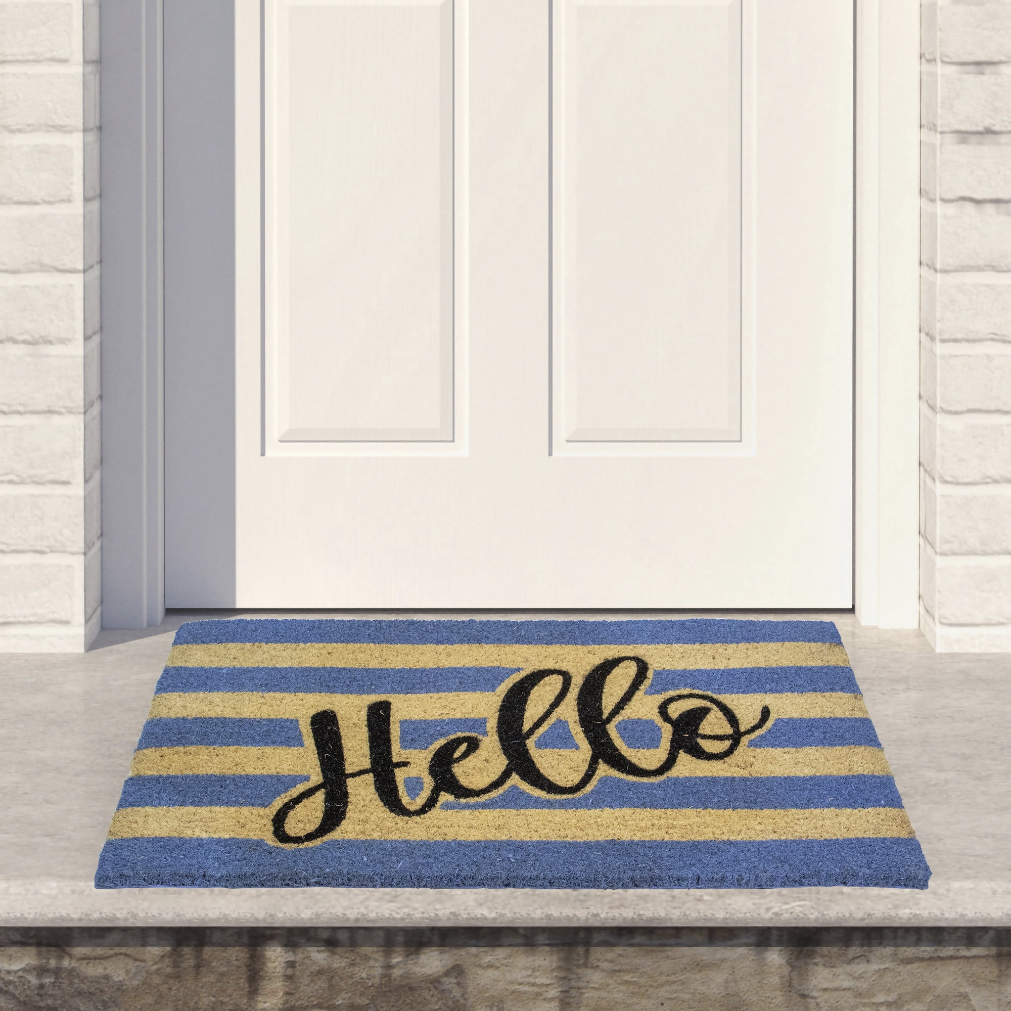 Northlight Natural Coir "Hello" Outdoor Rectangular Doormat 18" x 30"