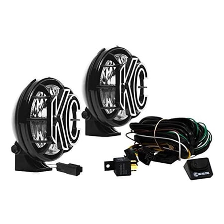 KC HiLiTES Apollo Pro Black Halogen Spread Beam Driving Lights, 5 Inch, 55 Watt